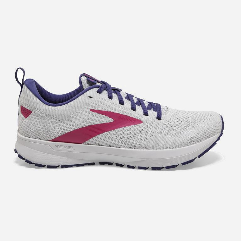 Brooks Revel 5 Womens Performance Road Running Shoes - White/Navy/Pink - Philippines (326079PRY)